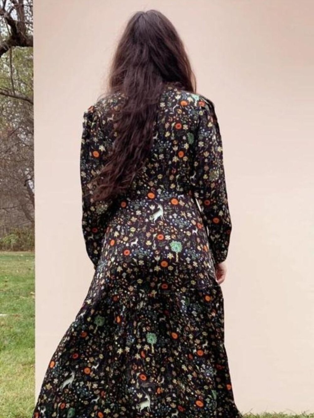 Samantha Pleet Dress Illuminated Unicorn Black 10 Silk Cotton Maxi Long - Picture 2 of 4